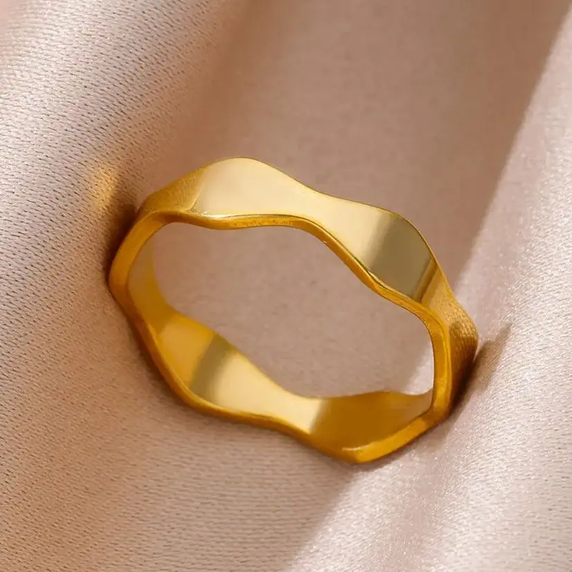 Stainless Steel Geometric Rings Waterproof Certified