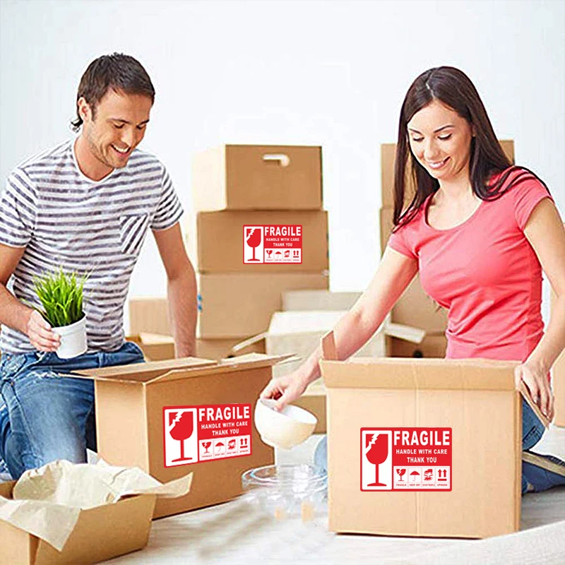Fragile Warning Label Stickers Logistics Accessories Hazard Goods Handle With Care Warning Labels Express Label Adhesive fragile stickers,decorative labels stickers,safety stickers,self adhesive stickers,adhesive stickers