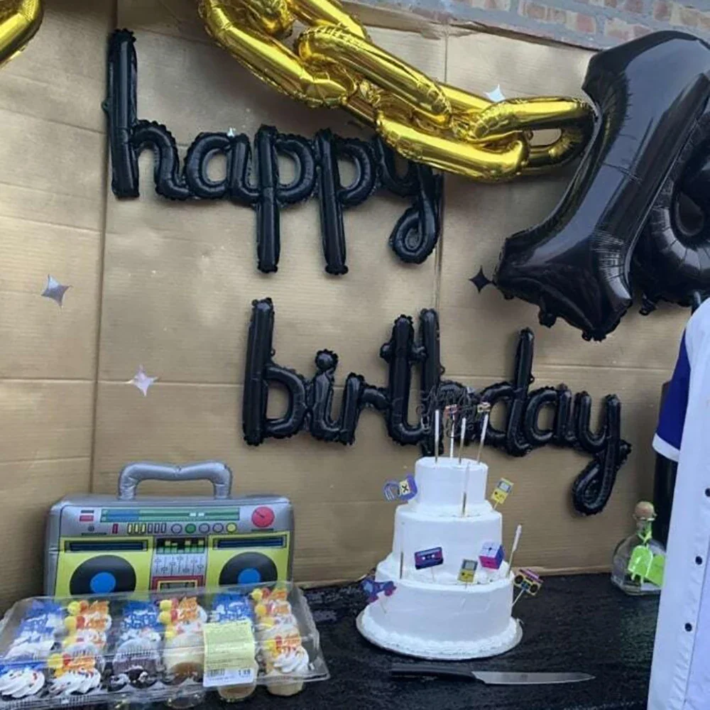 2pcs/set Happy Birthday Balloons Pink Purple Aluminium Foil Balloon Birthday Party Decoration Suppries Home DIY Accessories Prop