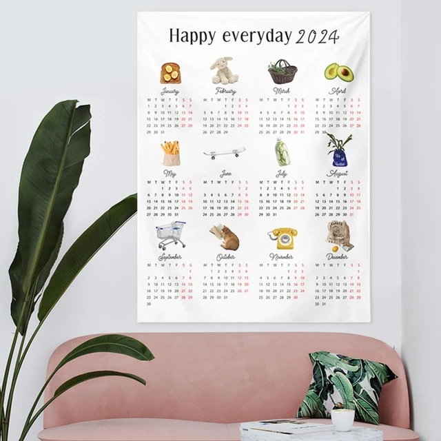 2024 Calendar Year Wall Planner Calendar Plan Birthdays Holidays New Years  A2 A1