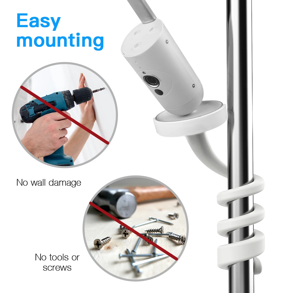 Baby Monitor Holder Flexible Twist Mount Bracket for Philips Avent Connected SCD923 Baby Monitor Attaches to Crib Cot Shelves or Furniture
