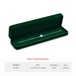 Luxurious Velvet Jewelry Box in Gemstone Green - Premium Organizer for Rings, Earrings, Bracelets, and Necklaces (Long chain box)
