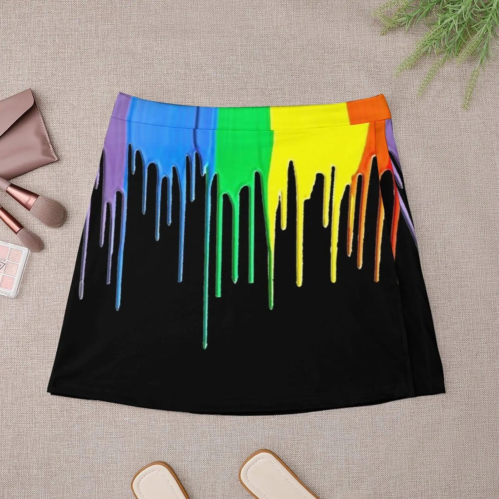 PAINT DRIP (RAINBOW NATION) Mini Skirt luxury designer clothing women luxury women skirts women's skirt 2023 trend