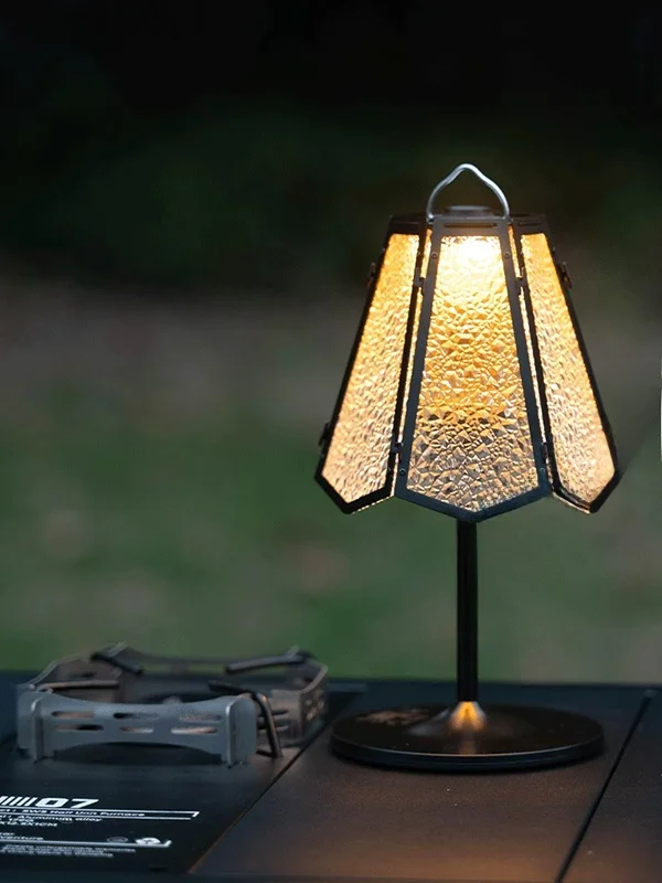 Retro Cam Lantern Glass ade Outdoor Cam Aosphere Hexagonal Lantern Accory for 38Explore Lantern