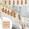 Laundry Drying Rack Travel Drying Rack Rotatable With Clips Convenient Lightweight Stable Foldable Wall-Mounted Laundry Hanger 3