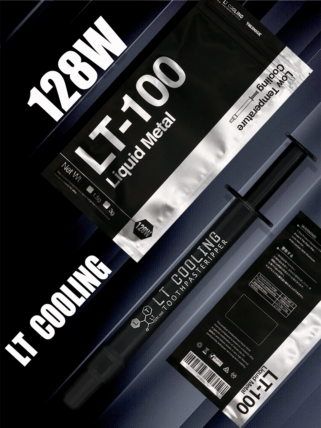 128W/mK LT-100 Liquid Metal Thermal Conductive Paste Grease 1.5g 3g Thermal Grease for CPU GPU Cooling thermal compound