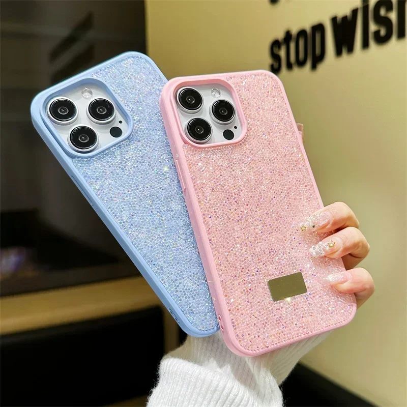For iPhone 16 Plus 15 14 13 12 11 Pro Max Luxury Glitter Diamond Shiny Rhinestone Shockproof Anti-fall Protective Phone Case 5