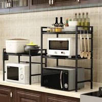 Étagères de rangement de cuisine de grande capacité, doublure de proximité de plat multicouche, étagère pour four à micro-ondes, conception peu encombrante, évaluation fonctionnelle 3