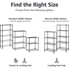Amazon Basics 4-Steel Wire Storage Rack, Adjustable, Sturdy, Easy Assembly, 13.4"D x 23.2"W x 48"H, Black 4