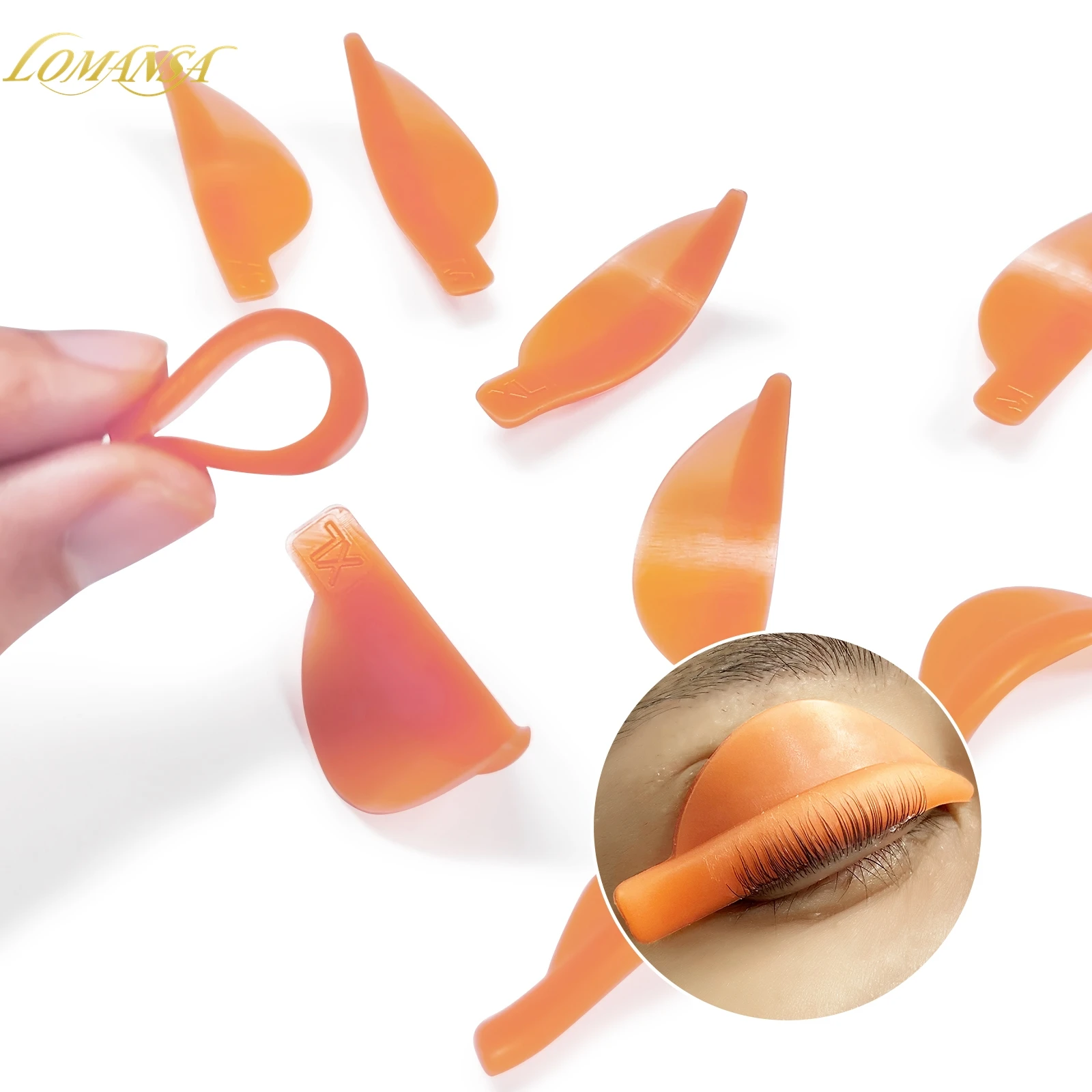 Description Picture 4 of itemLomansa 5 Pairs U Curl Silicone Eyelash Perm Pads Sticky Lashes Rods Shield Lifting 3D Eyelash Curler Accessories Makeup Tools