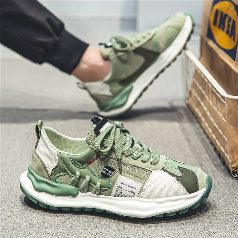 Men Sneakers Breathable Casual Shoes Fashion Men Shoes Mesh Lace-up Running Shoes Outdoor Slip on Platform Sneakers Tenis Hombre 3