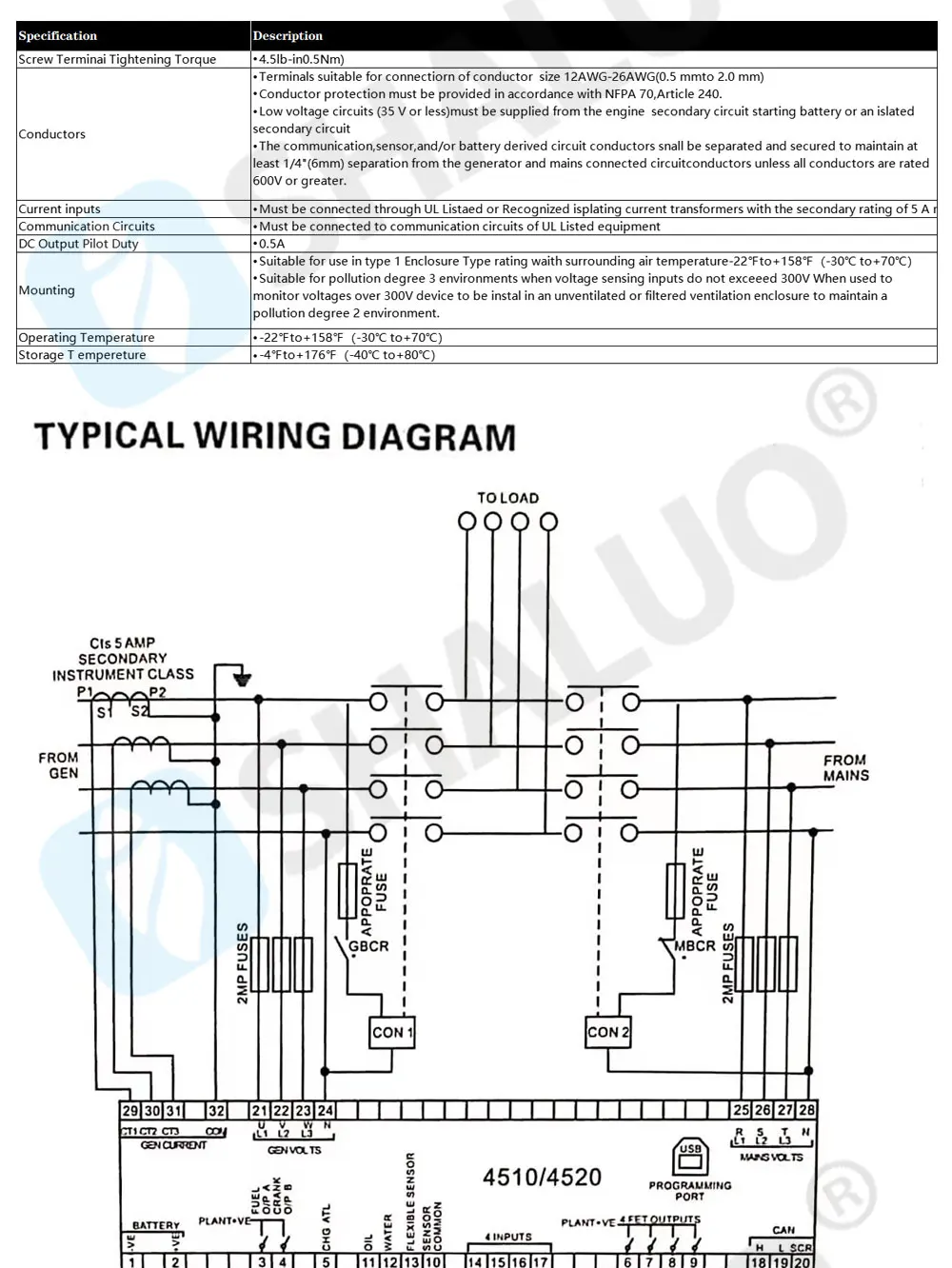 Description Picture 6 of item4520 Replace Original DSE4520 MKII Diesel Generator Controller Panel Genset Auto Mains Failure Control Module Generator Parts