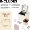 Bread Maker, [2.2LB Max & 15-in-1] Compact Size Bread Maker Machine Metal Material & Auto Nut Dispenser Bread Machine wi 6