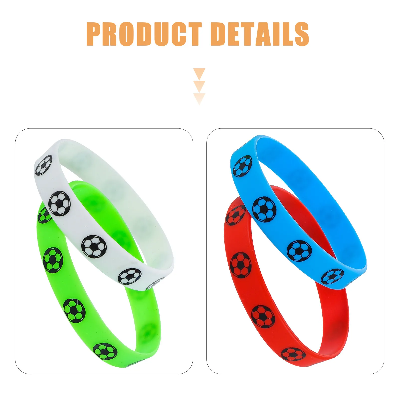 8Pcs 축구 팔찌 축구 테마 손목 밴드 소년 소녀 팬 팀을위한 부드럽고 편안한 내마모성 장식 선물