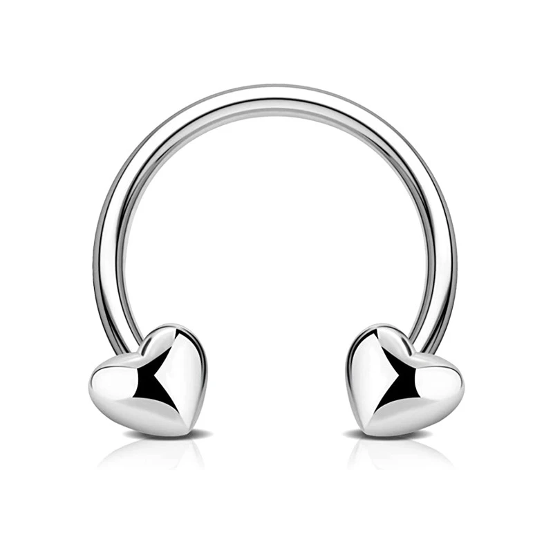 Heart Hoop Nose Ring Septum Piercing Circular Barbell Lip Ring Ear