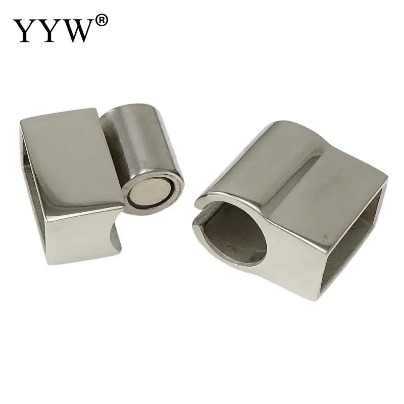 10pcs Stainless Steel Magnetic Clasp 19x12x9mm Hole:Approx10x5mmfor Leather Cord Magnet Lace Buckle Bracelet Jewelry DIY Making