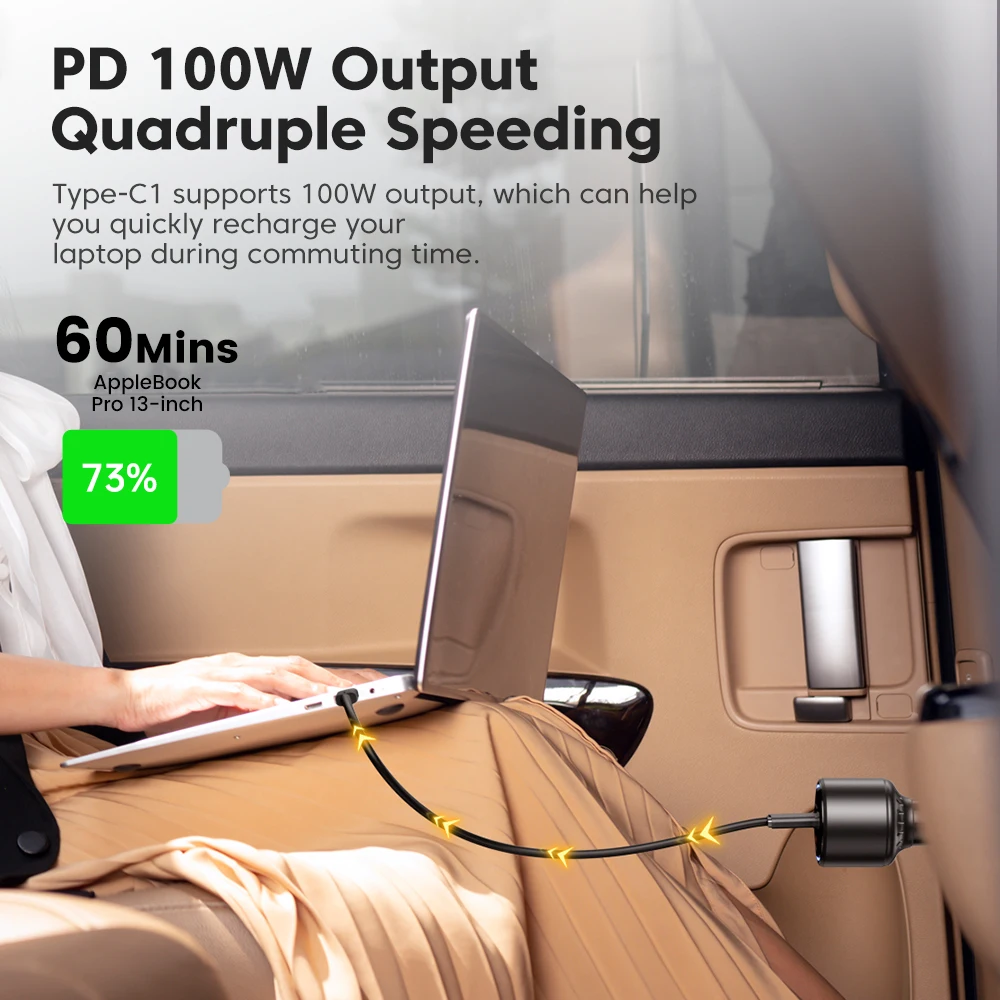 Toocki 175W Car USB Charger Fast Charging PD QC3.0 PPS Type C For iPhone 15 14 Pro Max Xiaomi Samsung S23 S24