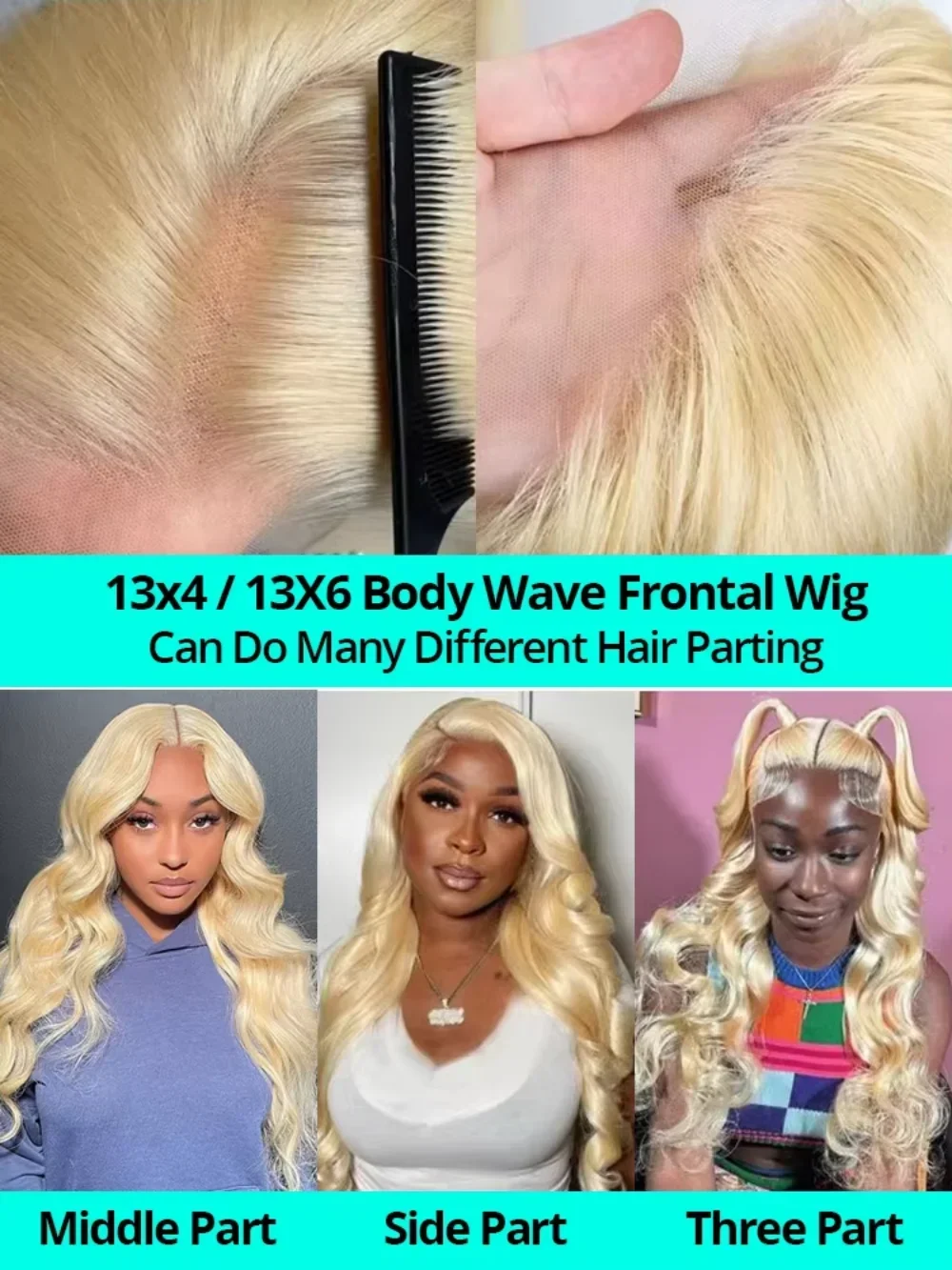 13x4 Lace Full Front Body Wave 613 Honey Blonde 13x6 HD Lace Frontal Human Hair Wig Preplucked 220% 46 Inch Wigs for Women