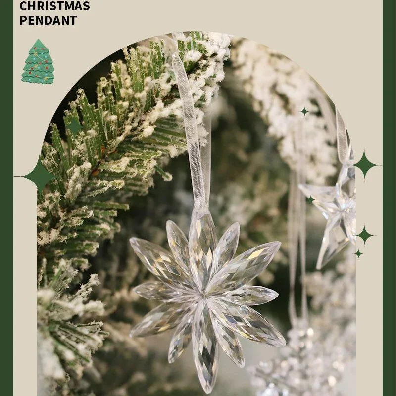 3/9pcs Christmas Decorations Christmas Transparent Snowflake Pendants Decorations Christmas Decorations for Home Home Decor