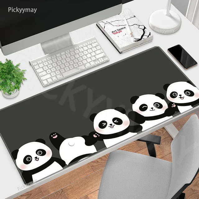 Panda Large Mouse Pad 100x50cm Big Computer Mousepads Gaming Mousepad Cute Keyboard Mat Gamer Mouse Pads Black Desk Mats