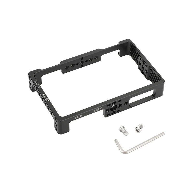 Camvate 5.5 Monitor Gaiola Suporte de Proteção Case para Feelworld Lut5 com Sapato Top Mount & 420 Tópicos para Lidar com Luz de Vídeo - Image 4