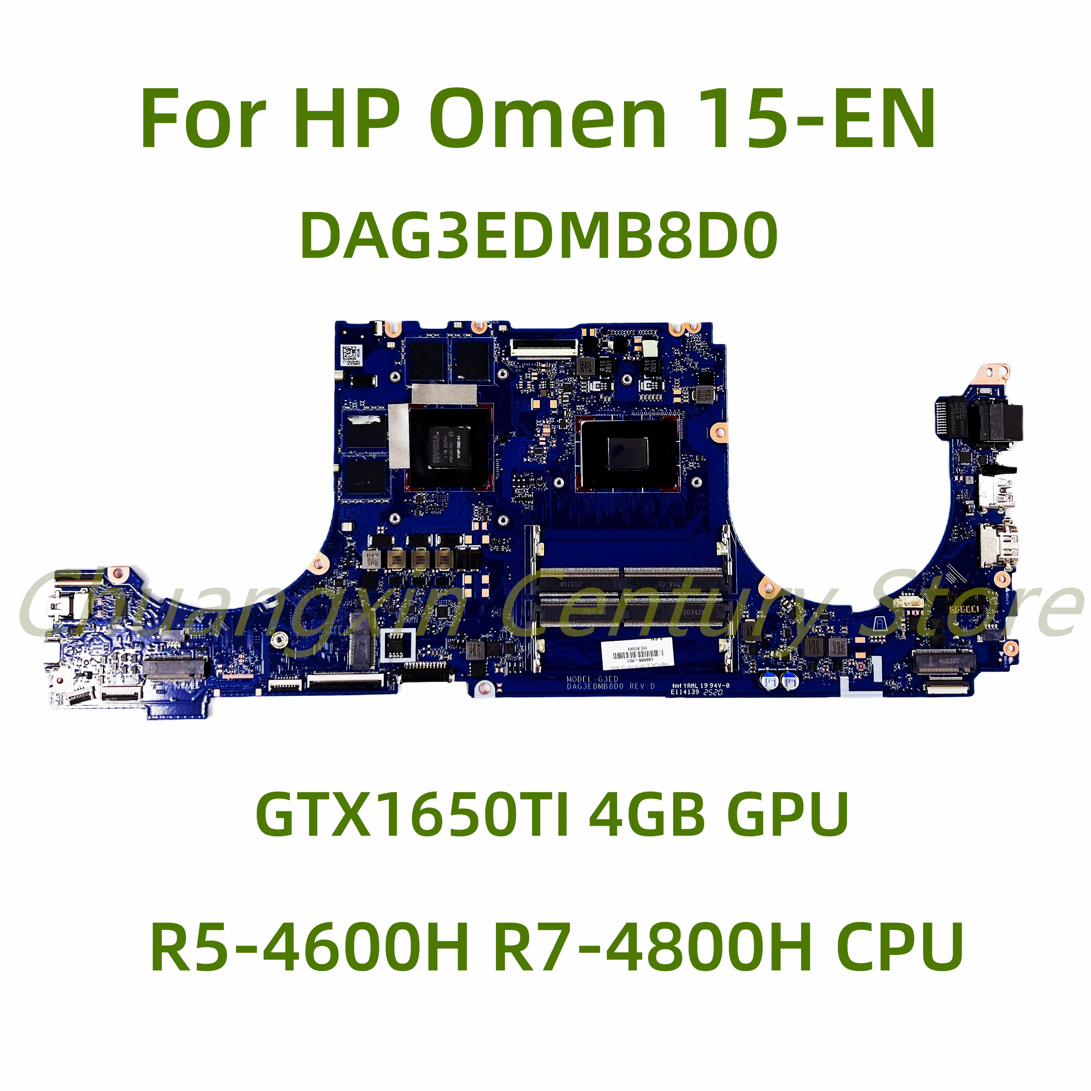 

Suitable for HP Omen 15-EN laptop motherboard DAG3EDMB8D0 with R5-4600H R7-4800H CPU GTX1650TI 4GB GPU 100% Tested Full Work