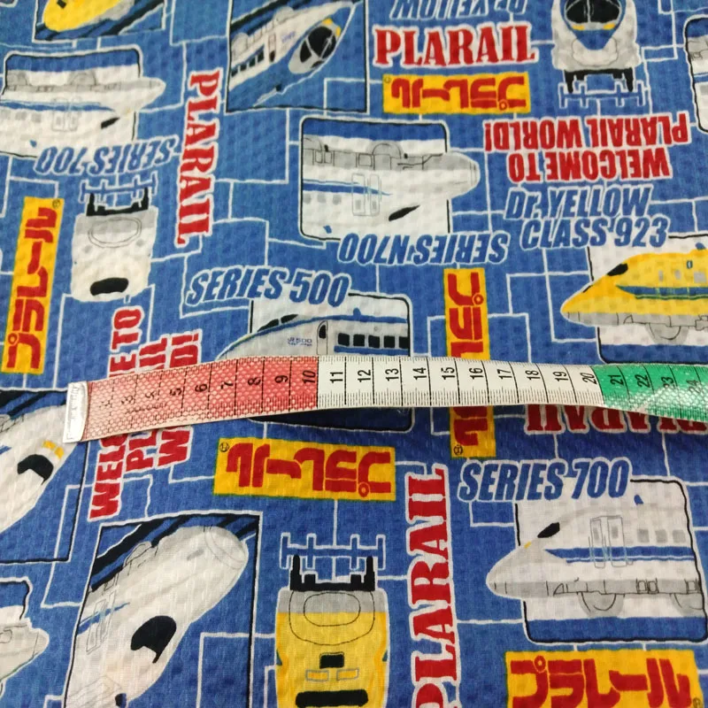 ViapHia Cotton Train Series Printed Cotton Fabric Sewing Cloth Dress Textile Tissue