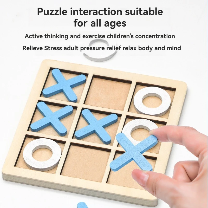 Gioco da tavolo Tic Tac Toe in legno massello: perfetto per il divertimento in famiglia e l'intrattenimento nel cortile! - immagine 3