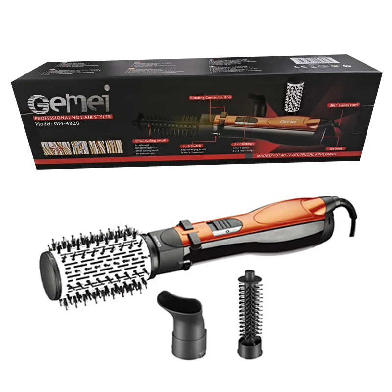 Rotating Hot Air Styler Blow Dryer Brush Women's 3-in-1 Professional Styling Hair Dryer Brush Blow Curling Iron hair styling tool