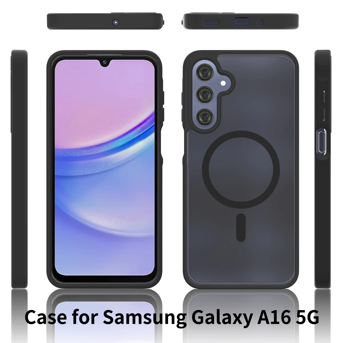 Sleek Magnetic Wireless Charging TPU/PC Case - Smooth Touch Fashion Cover