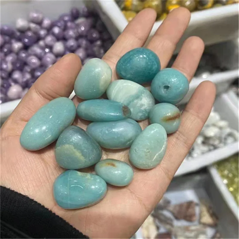 100g Natural Stone Blue Caribbean Calcite Gravel Crystal Quartz Tumbled Raw Gemstone Mineral Specimen Fish Tank Garden Decorati 6