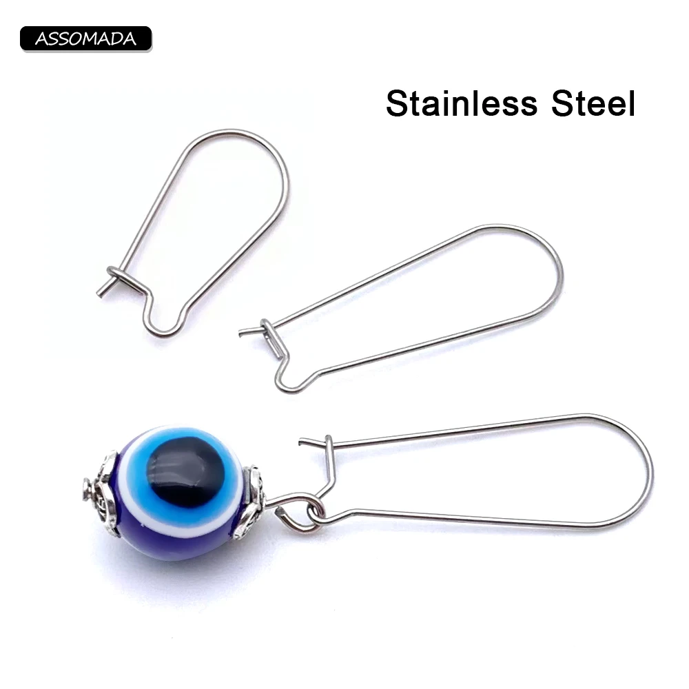 

50pcs Stainless Steel DIY Earring Findings Clasps Hooks French Earring Loop Hoops Ear Wire Hook Base Jewelry Making Accessories
