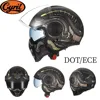 CYRIL-Casque de moto intégral, ouvert, modulaire, double lentille