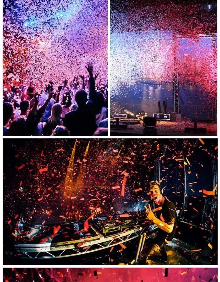 Confetti Cannon Machine DMX Remote Control 2 Holes Double-Shot Electronic Cannon