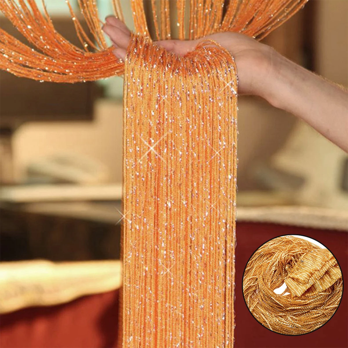 100x200CM String Door Curtain Thread Curtain Divider Plain Tassel Fringe Window Panel Drapes Anti-mosquito Fly Insect Bug Drapes