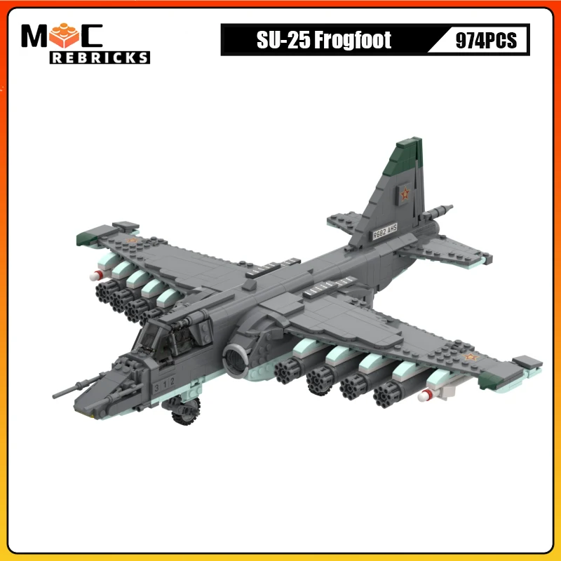 

WW II Military Weapons Series MOC Building Block SU-25 Frogfoot Fighter Model Set Technology Bricks Toys For Children Gifts