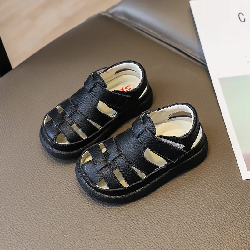 Děťátko chlapci sandály dívčí ležérní boty 2023 léto kojenec batole boty anti-slippery originální kůže sport pláž sandály pro děti