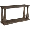 Vintage Console Table Elm Wood Weathered Finish Entryway Furniture Easy Assembly Living Room Accent Piece 2