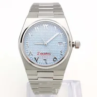 40MM Arabic Blue Dial Mens Watch Automatic Sapphire Wristwatch NH35 Movement Date Steel Strap Waterproof Automatic Watch Men 2
