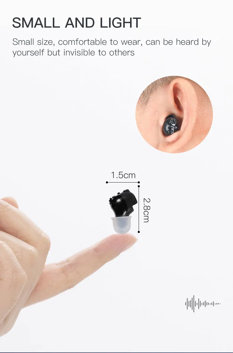 Wireless Mini Noise-cancelling Hearing Aid Senior Invisible Original Audio Ampli