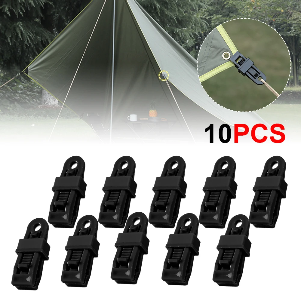 

4/10pcs Tent Clip Plastics Heavy Duty Windproof Awning Clamp Outdoor Camping Canopy Hook Tent Alligator With Barb Clip Tent Grip
