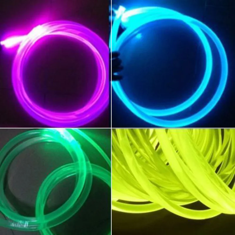PMMA Side Glow Optic Fiber Cable 1.5mm/2mm/3mm/4mm For Car LED Lights Bright & LED Fiber Optic Illuminator Engine Decoration