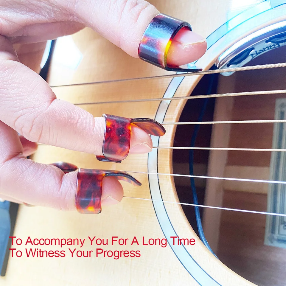 12Pcs Thumb Picks Medium Finger Picks, 6 Colors Flat Thumbpicks - Foto 4