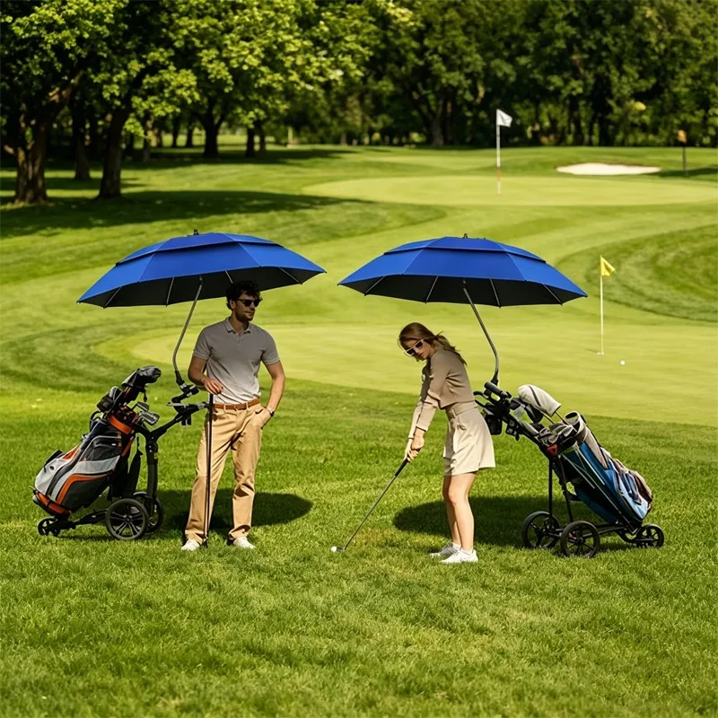 Outdoor UV Protection Sunshade Umbrella with Long Handle and Clip Attachment