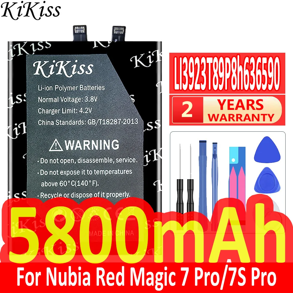 5800Mah Kikiss Potente Batteria Muslimah Per Zte Nubia Red Magic 7/7S Pro Nx709J Nx709S Magic7 Pro