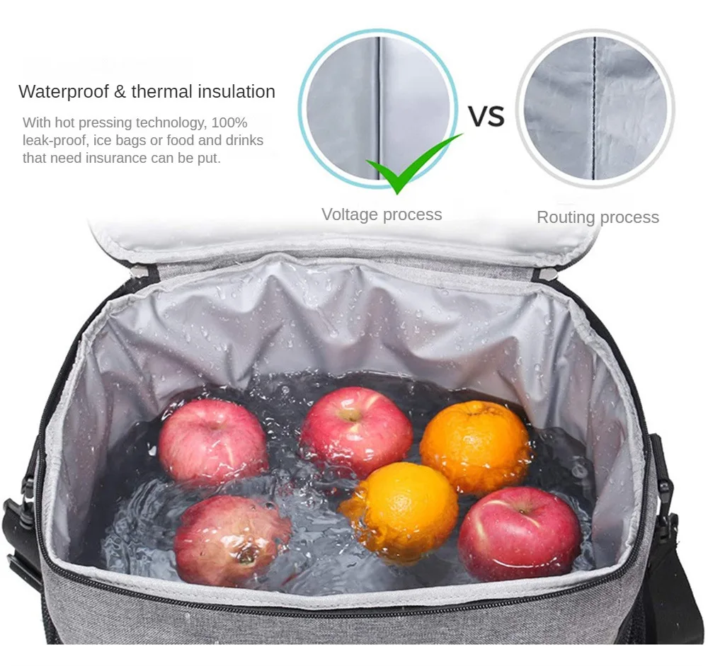 Soft Cooler Bag with Hard Liner Large Insulated Picnic Lunch Bag Box Cooling Bag for Camping BBQ Family Outdoor Activities