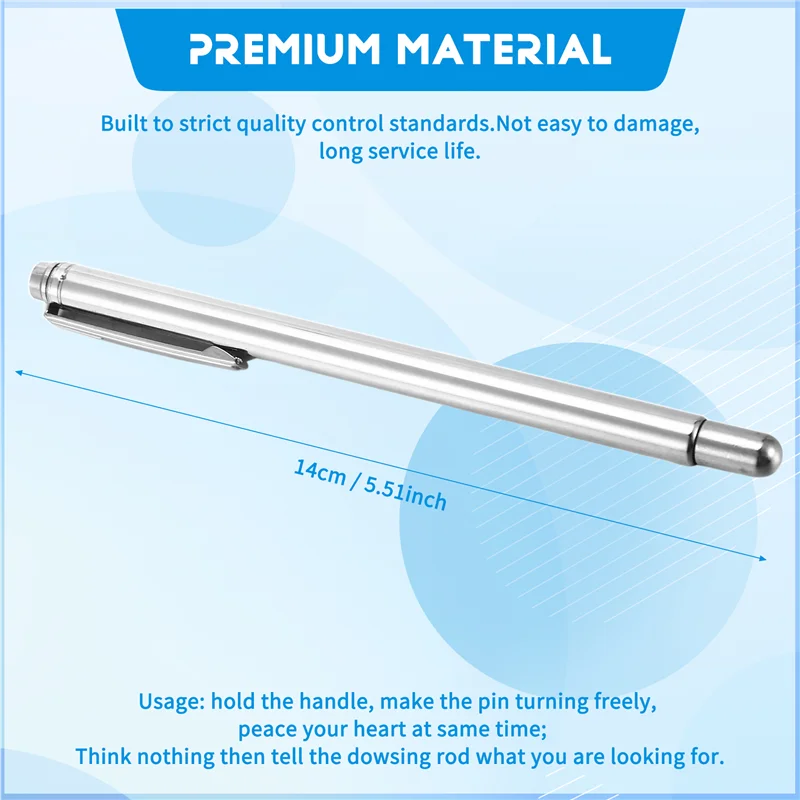 VVNB-Portable Dowsing Rod Water Detector Tool Adjustable Rods Flexible Divining Water Spirit Ghost Gold Buried Items