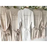 Personalised Champagne Robes Bride Gift Bridesmaid Robes Satin Lace Dressing Gown Bridal Robes Wedding Kimono Bachelorette Party - Image 3