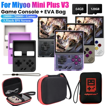 For Miyoo Mini Plus V3 Handheld Game Console 3.5Inch IPS Screen Retro Classic Game Video Player 64/128G Linux System Kids Gift
