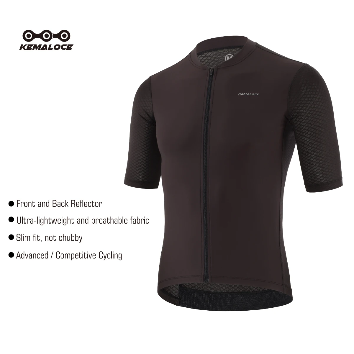 Men's Short Sleeve Cycling Jersey - Reflective, Breathable, Cool - Solid Colors